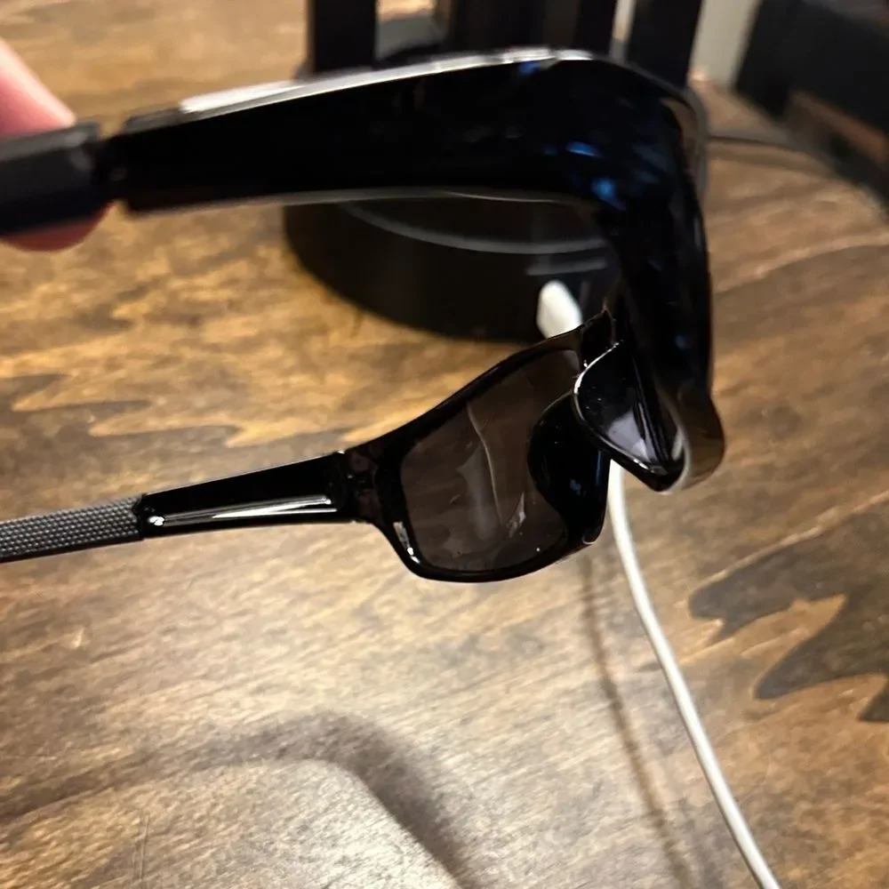 Men's Black Performance Sunglasses with Smoke Lenses